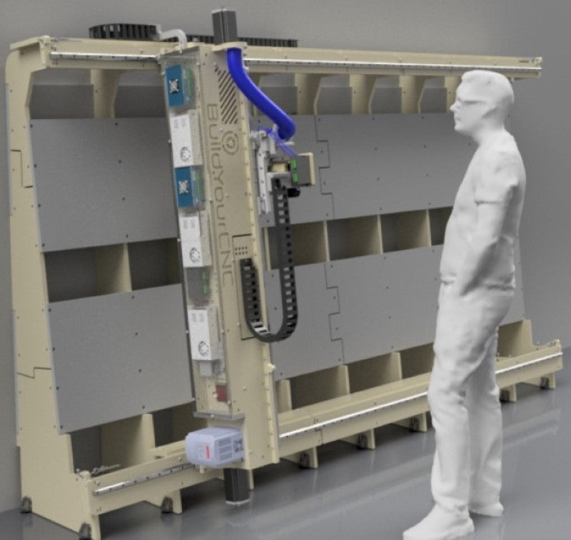 greenLean v2 vertical DIY CNC router digital plans for 4x8 wall-mounted machine