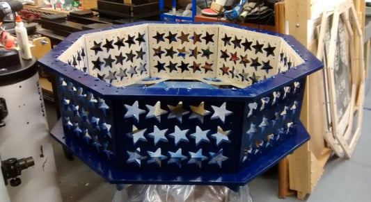 Howard Royster's mirror bucket showing 3D design and assembly techniques learned from buildyuurcnc.com
