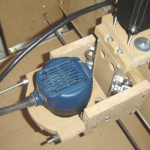 Router inside of the CNC machine's router mount