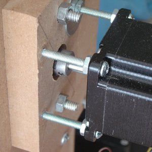 Motor fastened to the motor mount