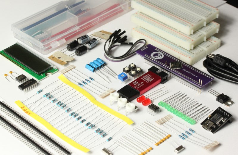 STM32F030 ARM microcontroller intermediate kit with breadboards display and ST-Link programmer