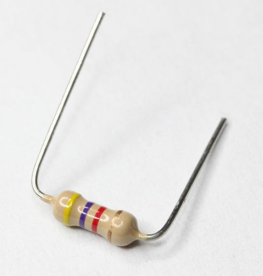 4.7K ohm 1/4 watt through-hole resistor for pull-up and open-drain circuits