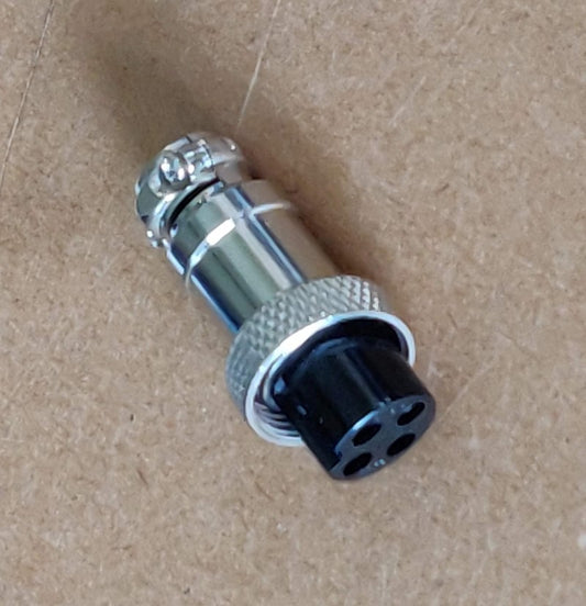 4-pin round female cable-end connector for CNC stepper motor wiring