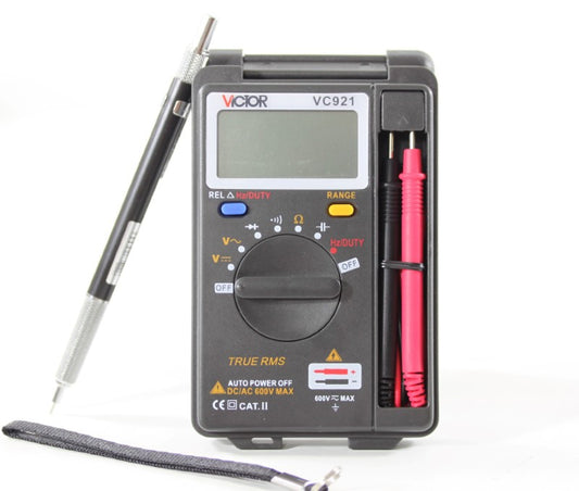 Handheld auto-ranging digital multimeter for voltage current resistance and continuity testing