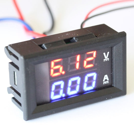 Panel mount voltage and current display for 100V 10A DC measurement