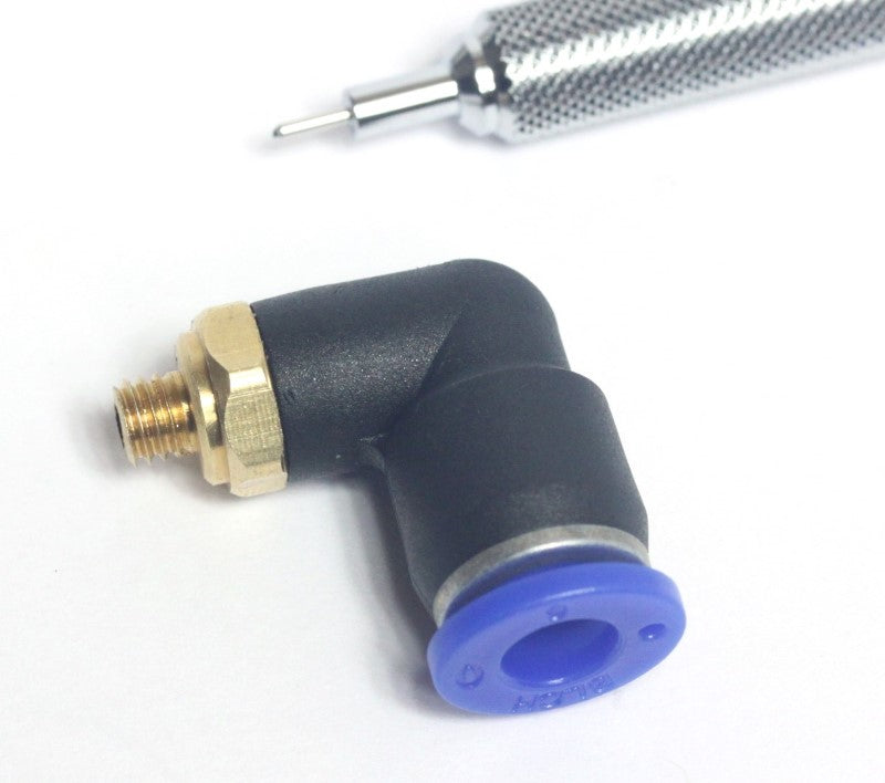 Laser nozzle air assist tube fitting for blackTooth CO2 laser cutter head