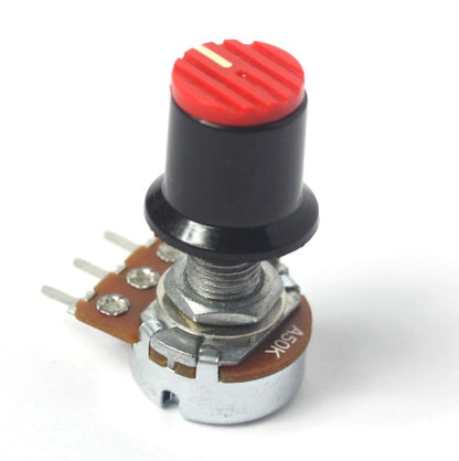 50K panel mount potentiometer with adjustable knob for voltage divider circuits