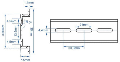 DIN-Schienen (einzeln, 30,5 cm lang)
