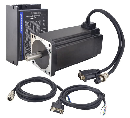 Closed loop NEMA 34 stepper motor and CL86T driver kit for CNC machines