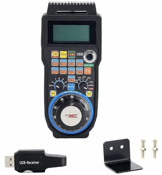 Wireless Mach3 CNC handwheel pendant with MPG dial and LCD display