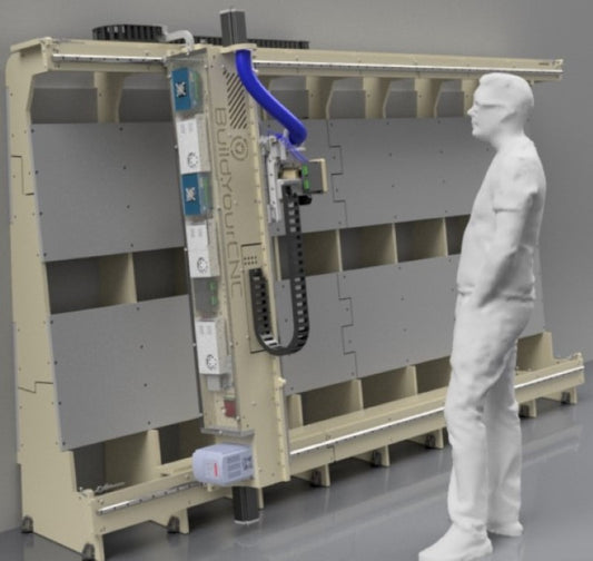 greenLean v2 vertical DIY CNC router digital plans for 4x8 wall-mounted machine