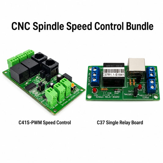 CNC spindle speed control bundle with C41S-PWM speed control board and C37 single relay board