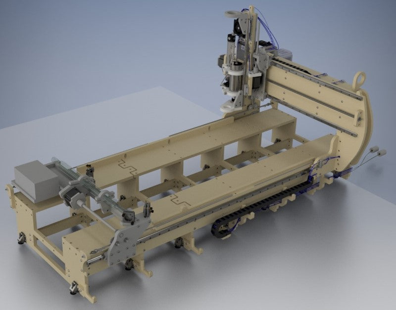 greenBullV2 CNC Router, size: 02x04, angle: flat, f1: no 4th axis, f2: with laser gantry, f3: no laser on head