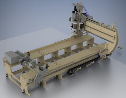 greenBullV2 CNC Router, size: 02x04, angle: flat, f1: no 4th axis, f2: with laser gantry, f3: no laser on head