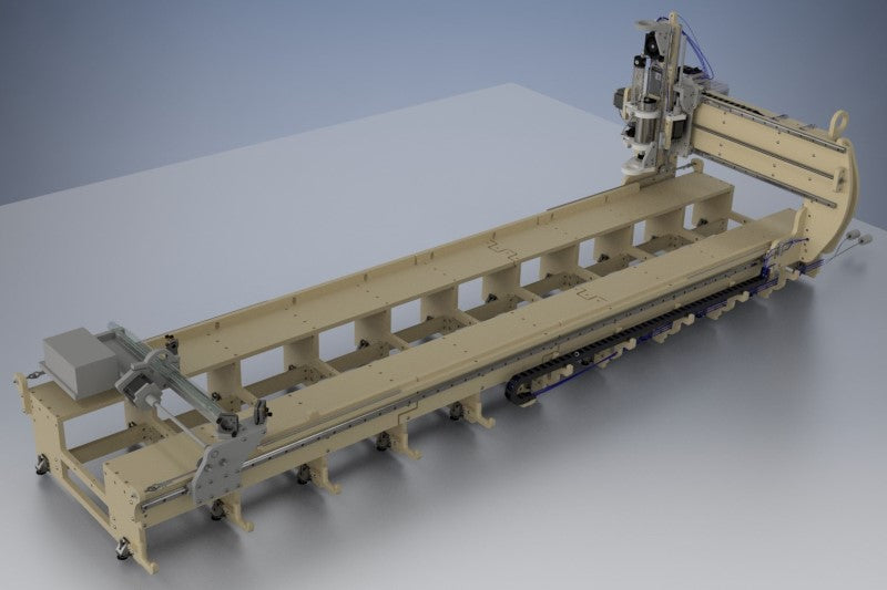 greenBullV2 CNC Router, size: 02x08, angle: flat, f1: no 4th axis, f2: with laser gantry, f3: no laser on head