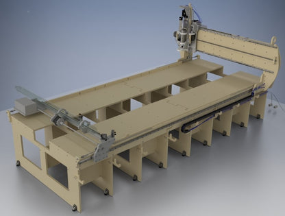 greenBullV2 CNC Router, size: 04x08, angle: flat, f1: no 4th axis, f2: with laser gantry, f3: no laser on head