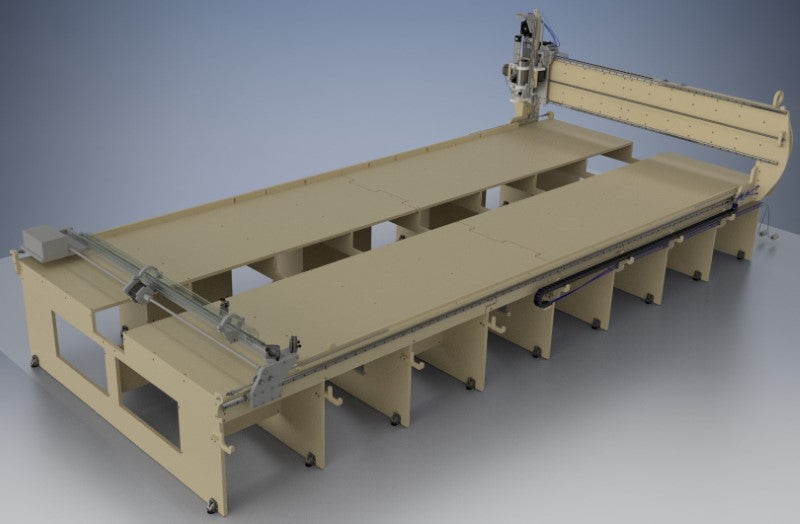 greenBullV2 CNC Router, size: 06x12, angle: flat, f1: no 4th axis, f2: with laser gantry, f3: no laser on head