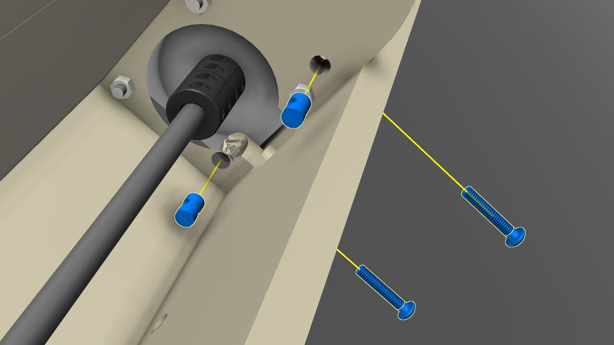 Fasten the gantry rear support to the X axis motor mount